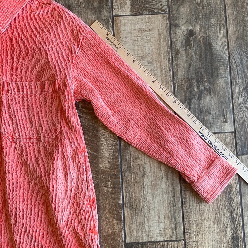 BDG Serena Orange Textured Button-Up Collared Shacket 🆕 - Picture 8 of 11